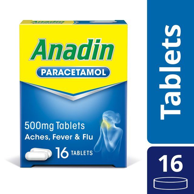 Anadin Paracetamol Pain Relief for Headaches Cold & Flu Tablets 16    16 per pack - McGrocer
