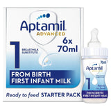 Aptamil Advanced 1 First Formula Baby Milk Liquid Starter Pack from Birth    6 x 70ml - McGrocer
