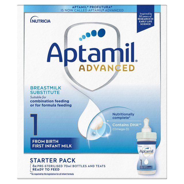 Aptamil Advanced 1 First Formula Baby Milk Liquid Starter Pack from Birth    6 x 70ml - McGrocer