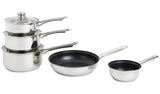 Argos Home Stainless Steel 5 Piece Pan Set - Silver - McGrocer