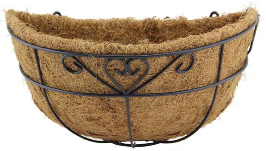 ASDA 12" Wall Basket With Coco Liner (Heart Style) - McGrocer