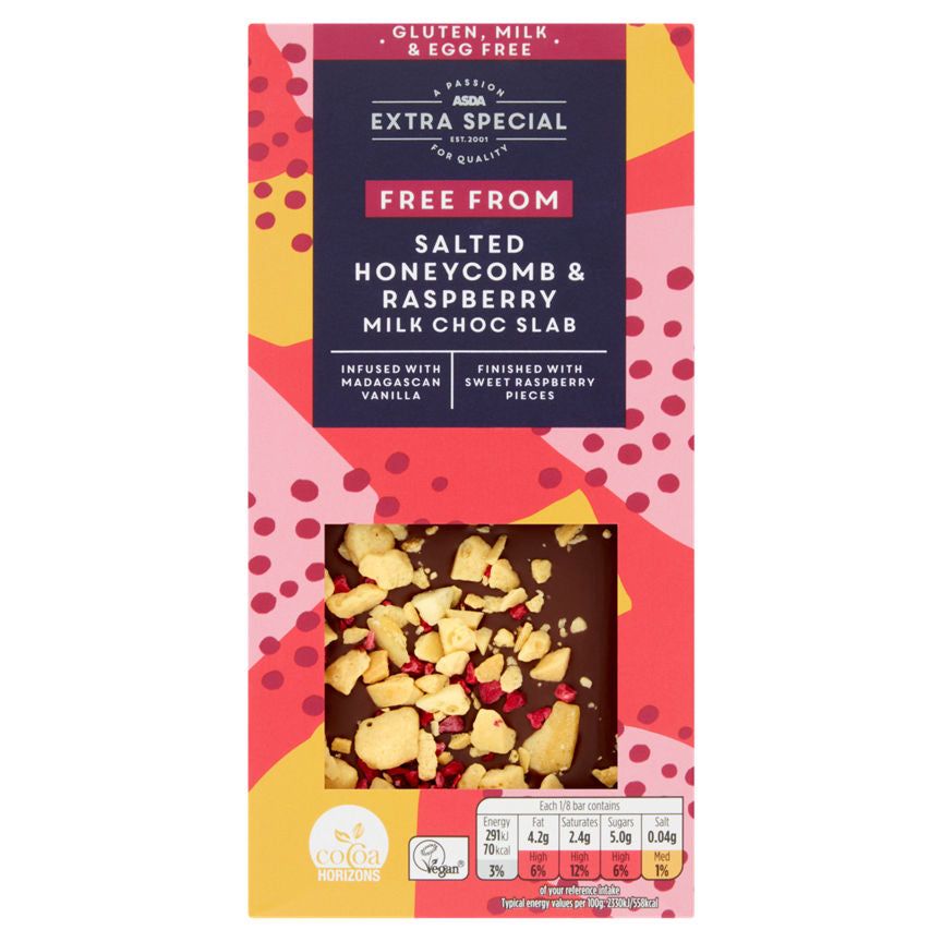 ASDA Extra Special Free From Salted Honeycomb & Raspberry Milk Choc Bar - McGrocer
