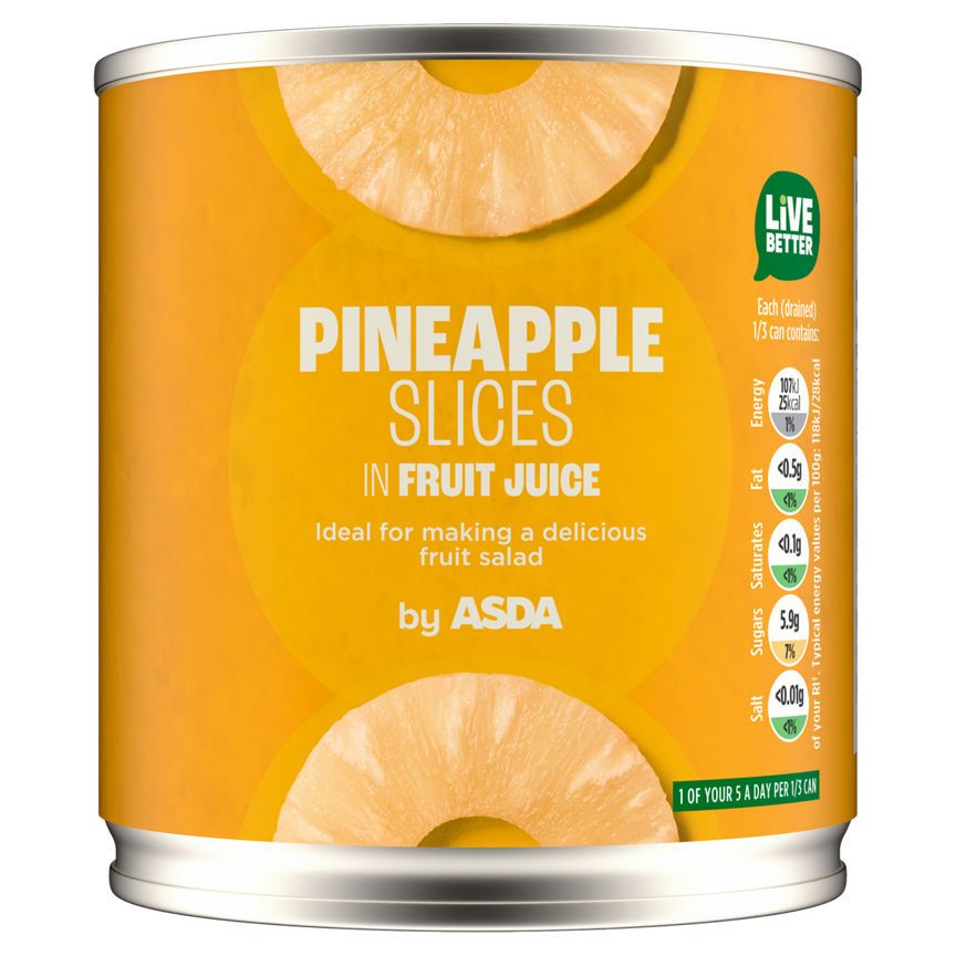 ASDA Pineapple Slices in Fruit Juice 432g - McGrocer
