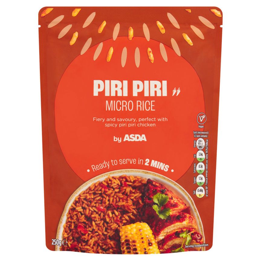 ASDA Piri Piri Micro Rice 250g - McGrocer