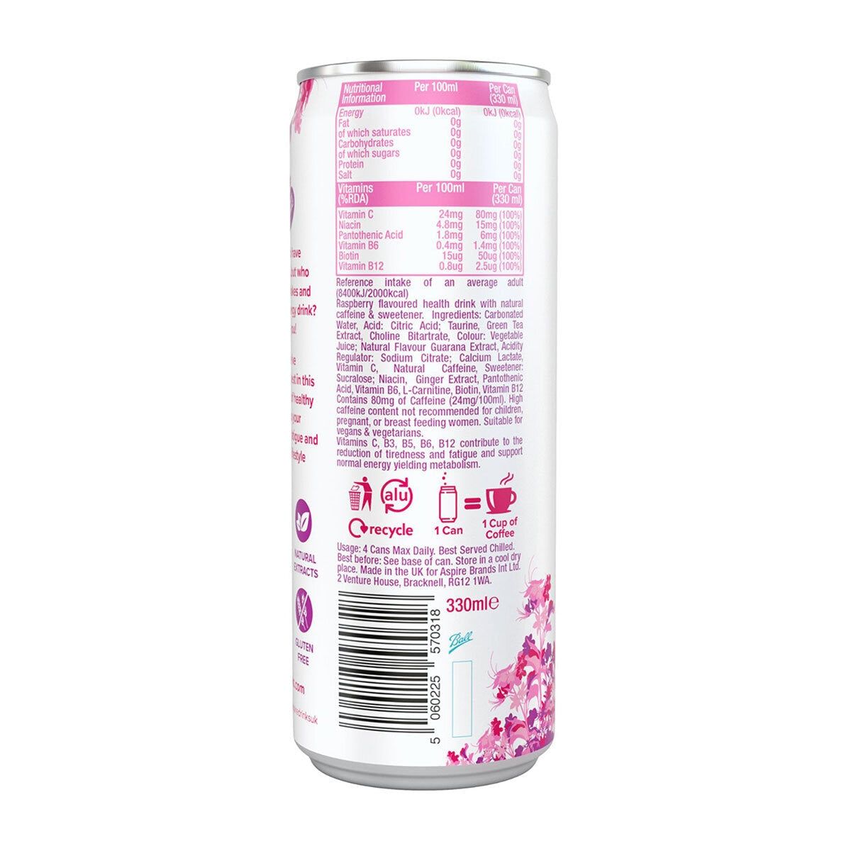 Aspire Mango Lemonade and Raspberry, 12 x 330ml - McGrocer