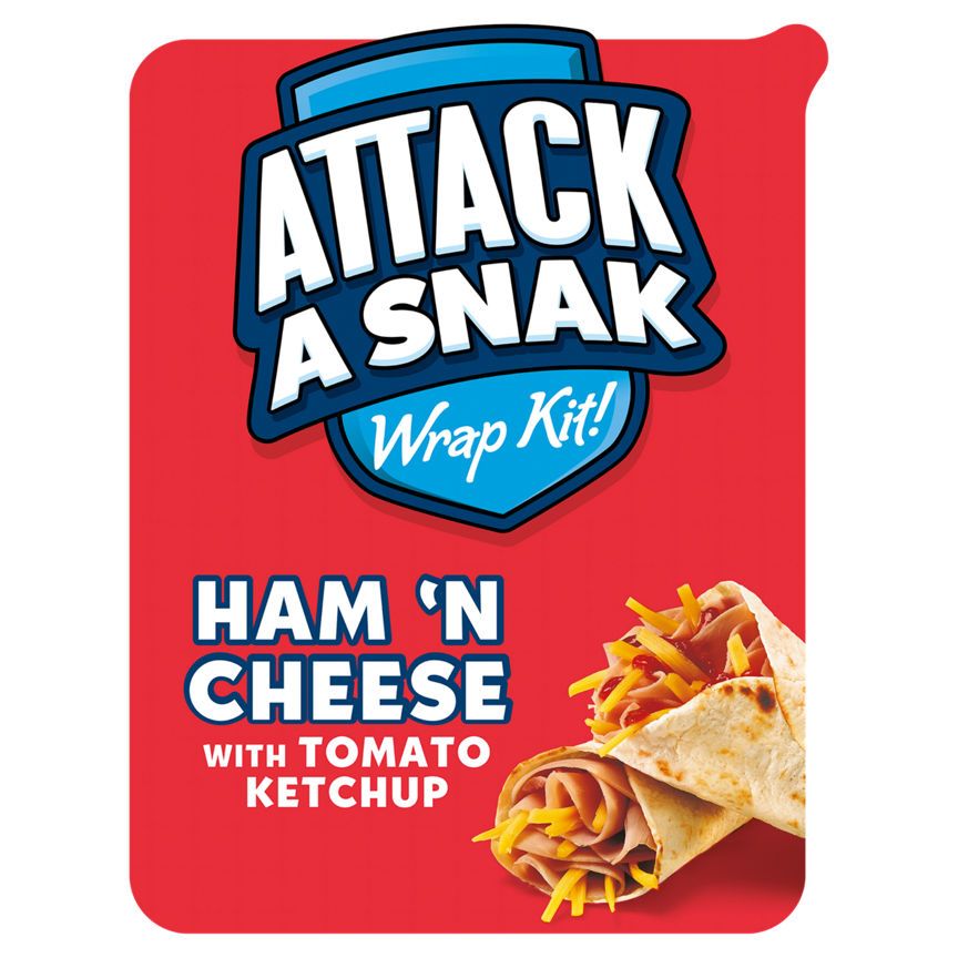 Attack A Snak Ham 'n Cheese Wrap Kit with Tomato Ketchup - McGrocer