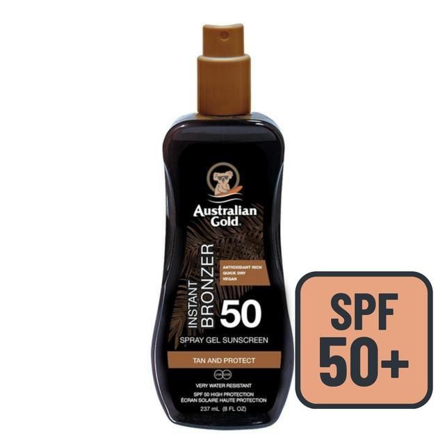 Australian Gold SPF 50 Sunscreen Spray with Instant Bronzer   237ml - McGrocer