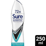 Sure Antiperspirant Deo Aerosol Nonstop Invis Aqua 150ml - McGrocer