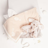Babbico Beige Elephant Toy And Rattle Blanket Baby Gift Set - McGrocer