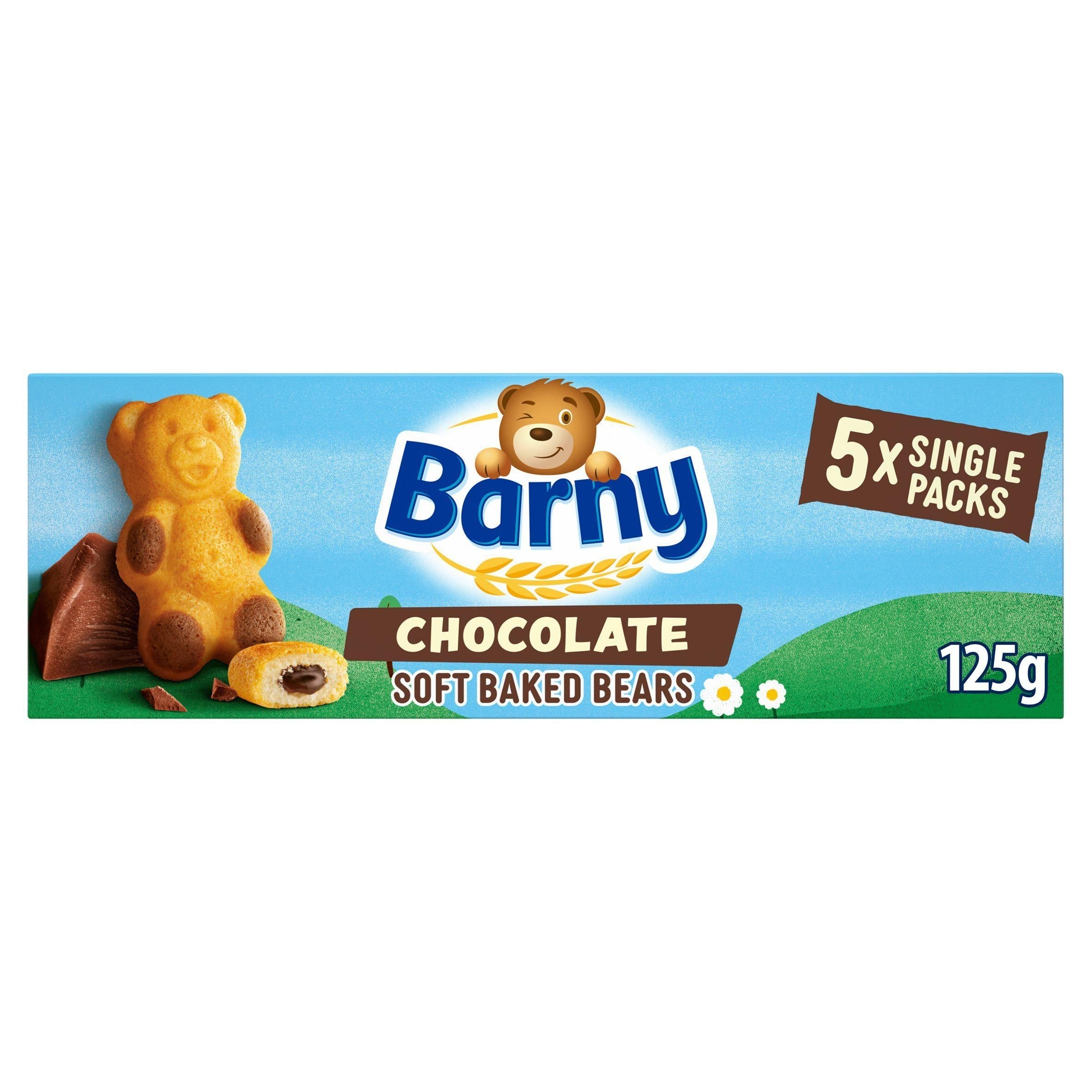 Barny Chocolate Soft Baked Bears Biscuits Multipack x5 125g - McGrocer