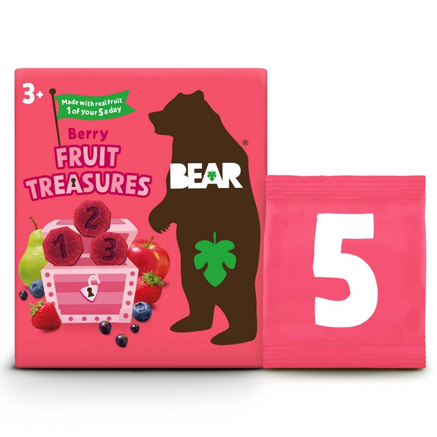 BEAR Berry Fruit Treasures 3+ Years 5 x 20g - McGrocer