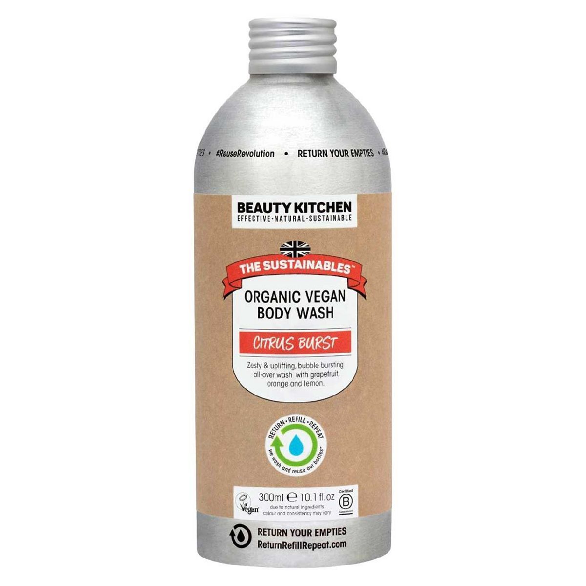 Beauty Kitchen The Sustainables Citrus Burst Organic Vegan Body Wash 300ml - McGrocer