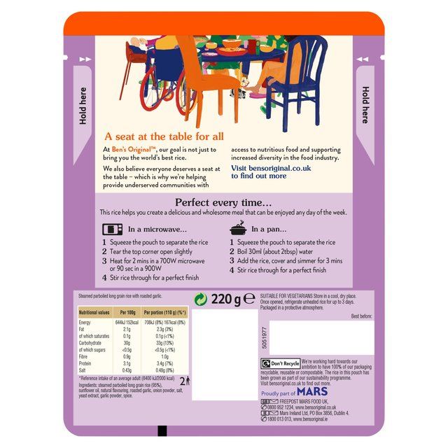 Ben's Original Roasted Garlic Microwave Rice   220g - McGrocer