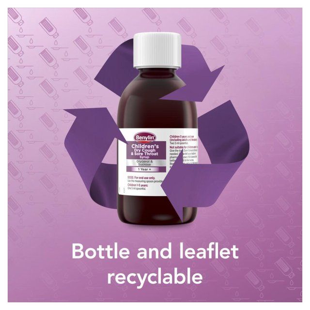 Benylin Childrens Dry Cough & Sore Throat Syrup Blackcurrant   125ml - McGrocer