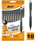 Bic BU3 Grip Ball Pens Black 10pk - McGrocer