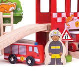 Bigjigs Rail Fire Station Train Set - McGrocer