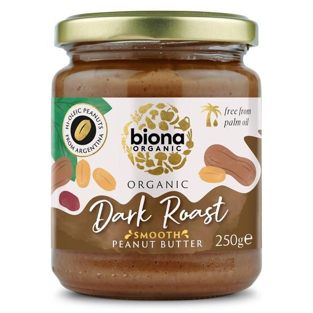 Biona Organic Hi Oleic Dark Roast Smooth Peanut Butter   250g - McGrocer