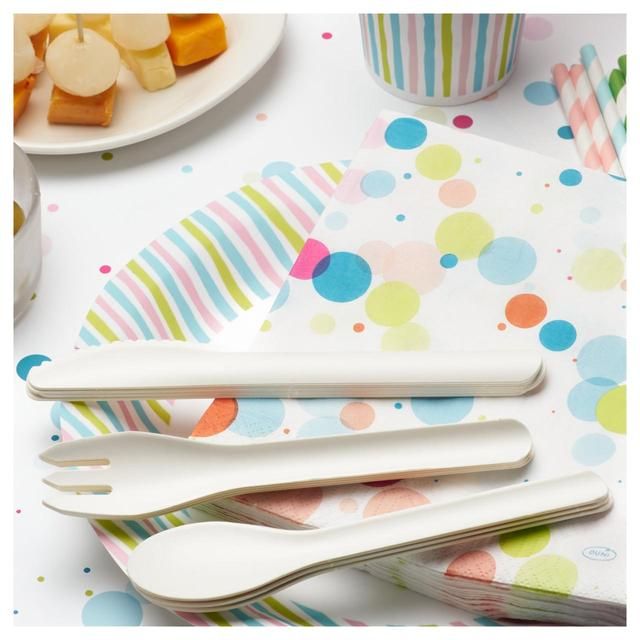 BioPak White Paper Forks   10 per pack - McGrocer