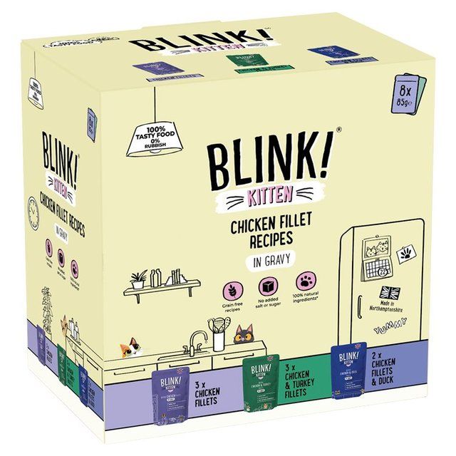 Blink Kitten Chicken Fillets Pouch Selection in Gravy   8 x 85g - McGrocer