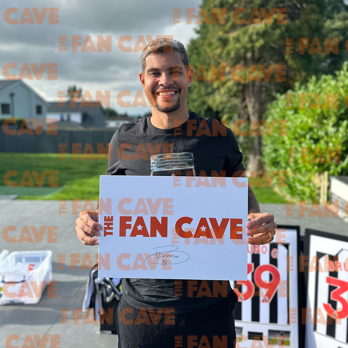 Bruno Guimar&amp;atilde;es NUFC 23/24 Signed Framed Shirt, including 3 Photos