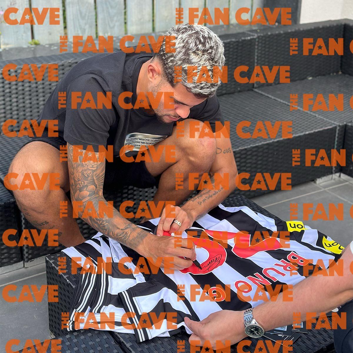 Bruno Guimar&amp;atilde;es NUFC 23/24 Signed Framed Shirt, including 3 Photos