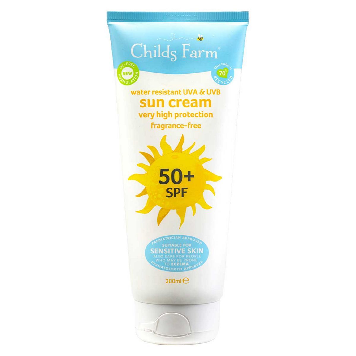 Childs Farm SPF 50+ Sun Cream Fragrance-Free 200ml