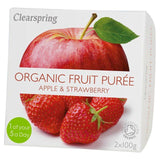 Clearspring Organic Apple &amp;amp; Strawberry Puree   2 x 100g