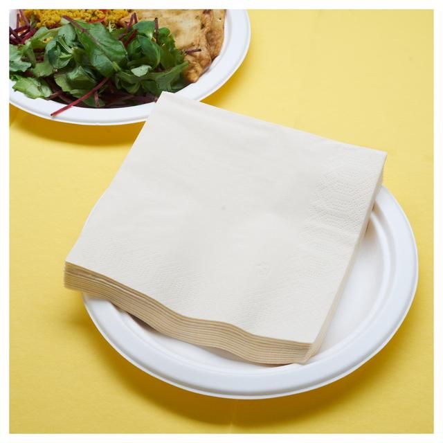 Cream Compostable Paper Napkins   125 per pack