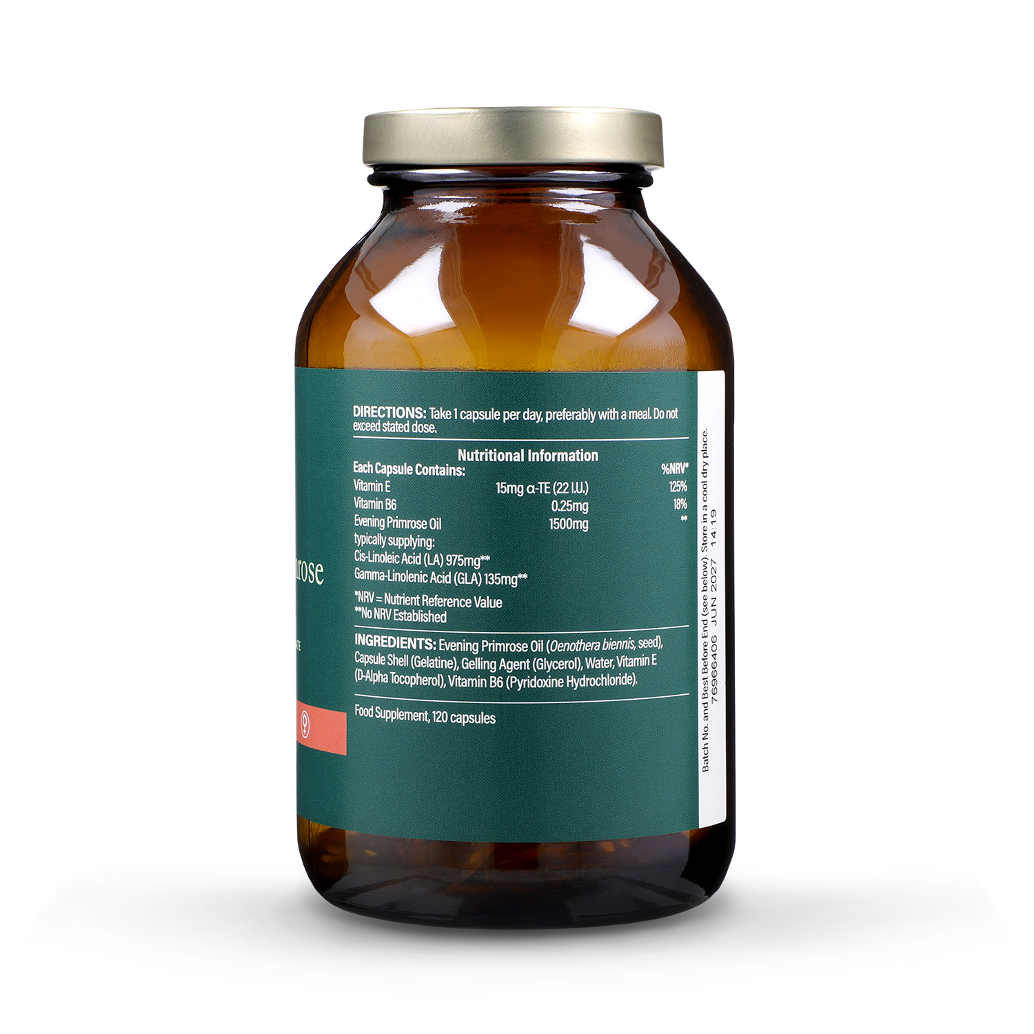 Holland & Barrett High Strength Cold Pressed Evening Primrose Oil 1500mg 120 Capsules - 998982