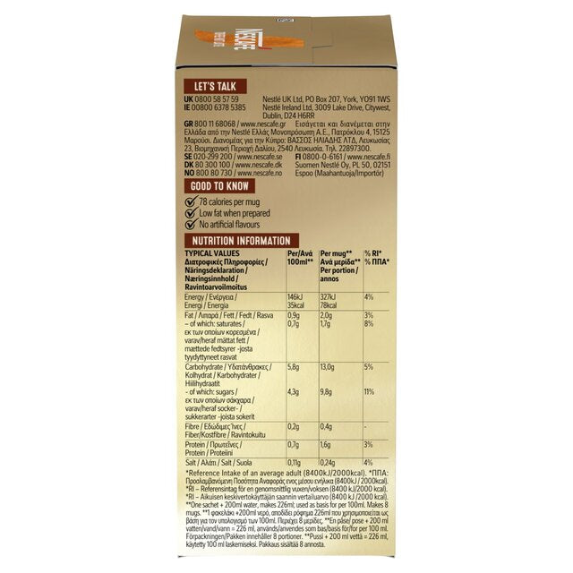 Nescafe Toffee Nut Latte Instant Coffee 8 Sachets   8 per pack - McGrocer