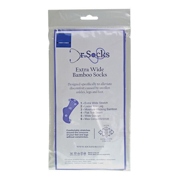 Dr.Socks Extra Wide Bamboo Oedema Socks 12-14 UK