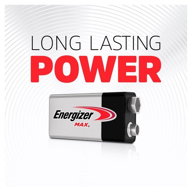 Energizer Max 9V Batteries Alkaline   2 per pack