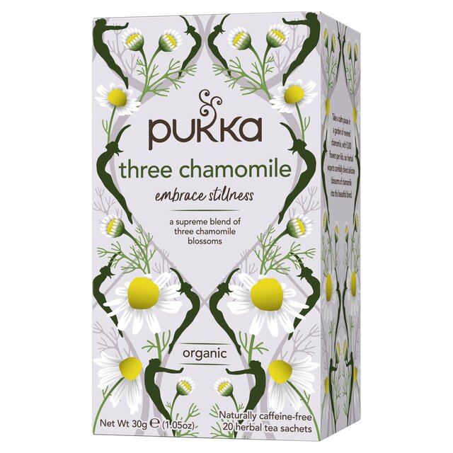Pukka Organic Three Chamomile Tea 20 Home Compostable Herbal Tea Bags   20 per pack - McGrocer