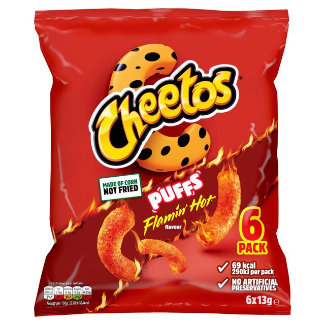 Cheetos Puffs Flamin' Hot Multipack Snacks   6 per pack - McGrocer
