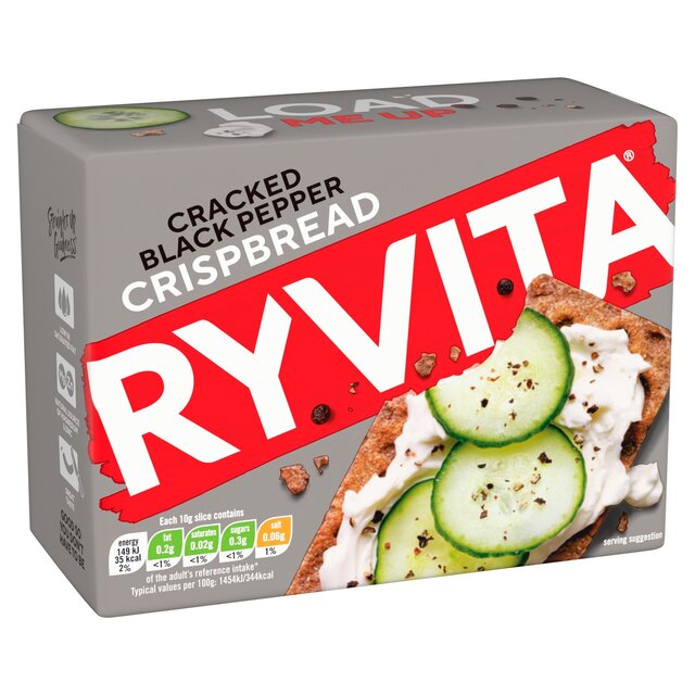 Ryvita Crispbread Cracked Black Pepper Crackers   200g - McGrocer