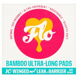 FLO Sanitary Bamboo Pads Winged &amp;amp; Ultra-Long   10 per pack