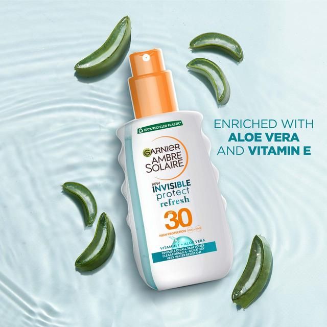 Garnier Ambre Solaire Invisible Protect SPF 30 Refresh Sun Cream Spray   200ml