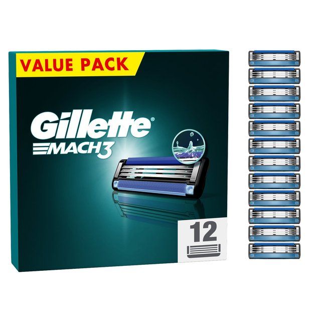 Gillette Mach 3 Razor Blades   12 per pack