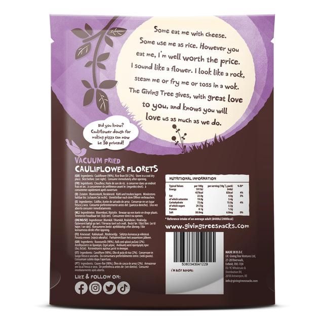 Giving Tree Vacuum Fried Cauliflower Crisps   36g