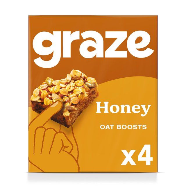 Graze Protein Honey Snack Bars Wholegrain Oats   4 per pack