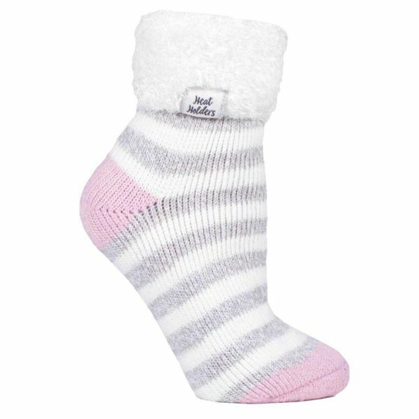Heat Holders Ladies Thermal Lined Bed Socks 4-8 UK Cream / Light Grey (S TOT)