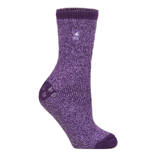 Heat Holders Ladies Winter Thermal Slipper Socks 4-8 UK Purple (Florence) / 1EA