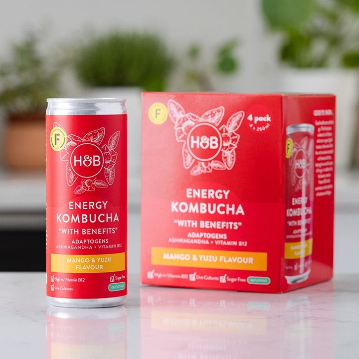 Holland &amp;amp; Barrett Glow Kombucha 250ml Mango &amp;amp; Yuzu (Energy) / 4x250 ml