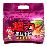 Zähe Instant-Reisnudeln (Originalgeschmack), Multipack – 5er-Packung 超力 銀絲米粉 (金牌原味) – 5包家庭裝
