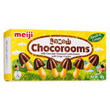 Meiji Chocorooms Süßwaren mit Milchschokoladengeschmack und knusprigem Cracker