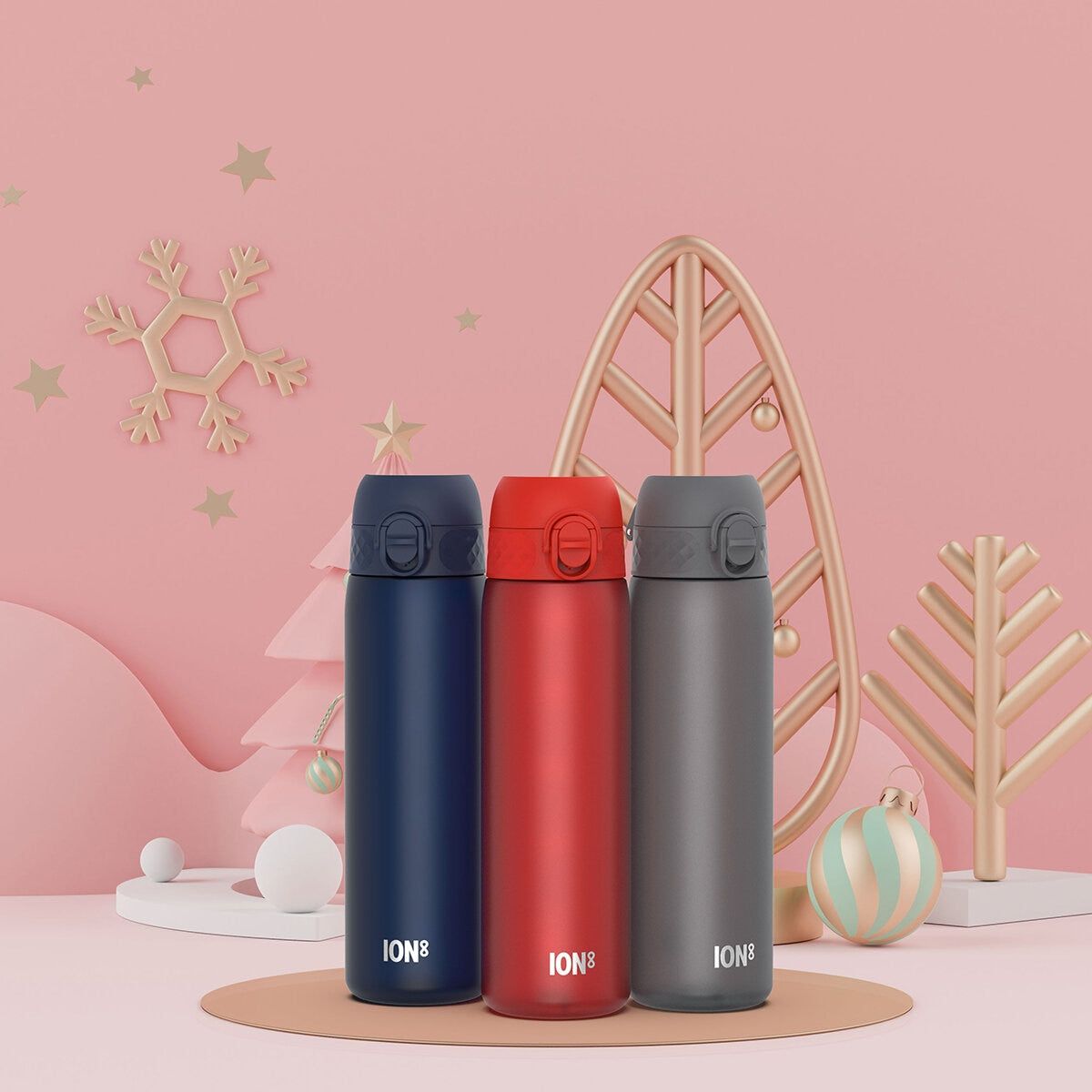 Ion8 Recyclon&amp;trade; Leakproof 500ml Water Bottle, 3 Pack in Two Colour Combinations