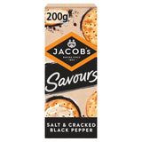 Jacob's Savours Bakes Salt &amp;amp; Cracked Black Pepper Crackers 200g