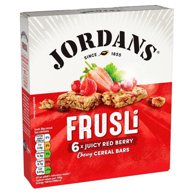 Jordans Red Berries Frusli Cereal Bars   6 x 30g