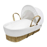 Kinder Valley White Waffle Palm Moses Basket and Opal Folding Stand