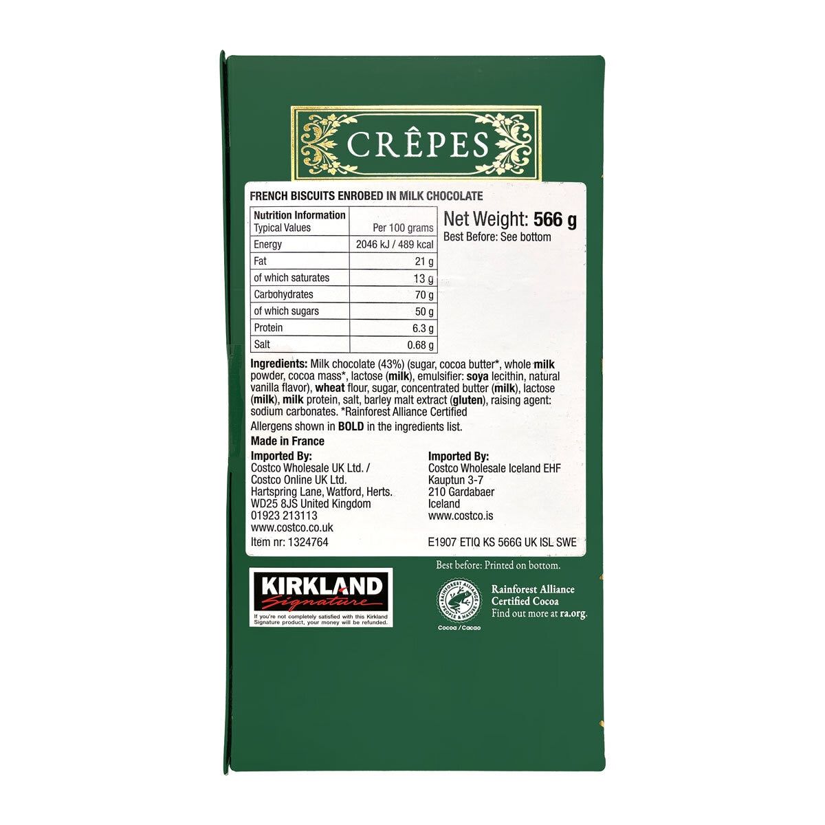 Kirkland Signature Milk Chocolate Cr&amp;ecirc;pes, 566g